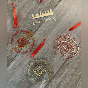 NWT Lord of the rings acrylic Christmas tree ornaments set of 4